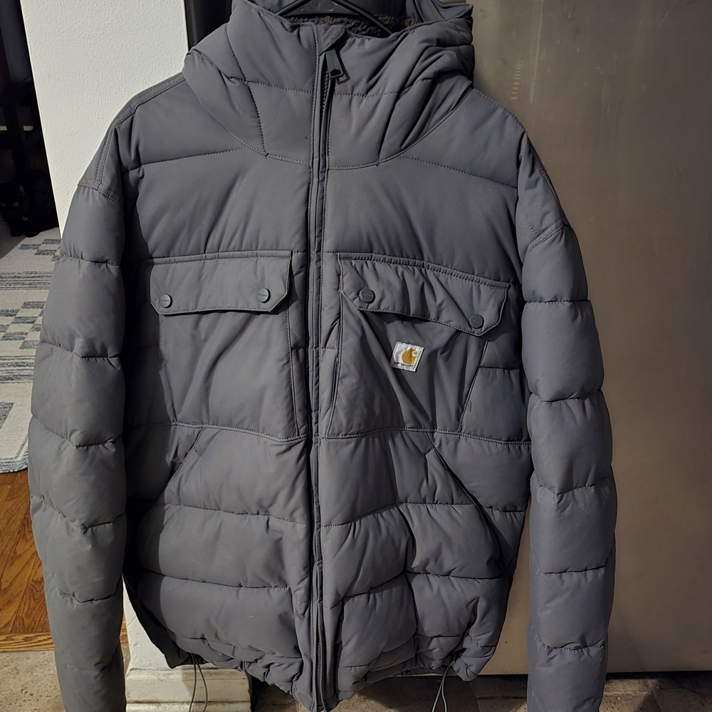 Carhartt Men's Charcoal Puffer Jacket - Picture 2 of 7